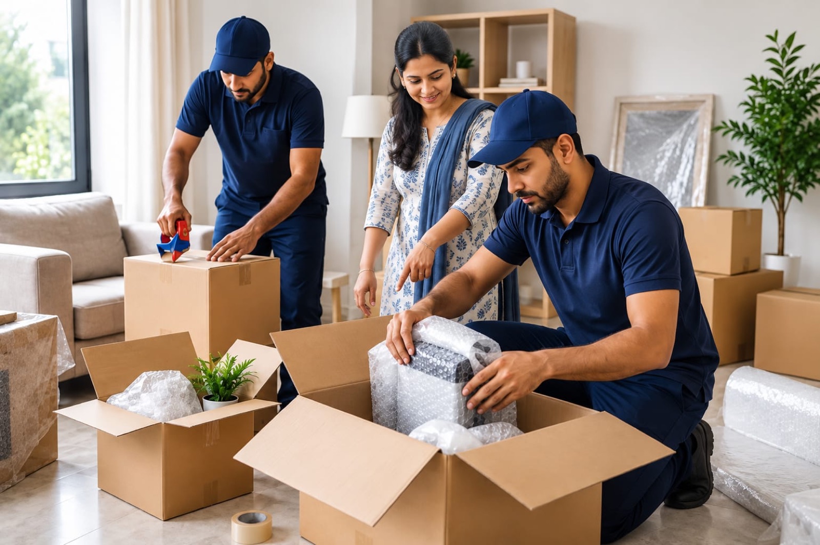 Packing fragile items at home